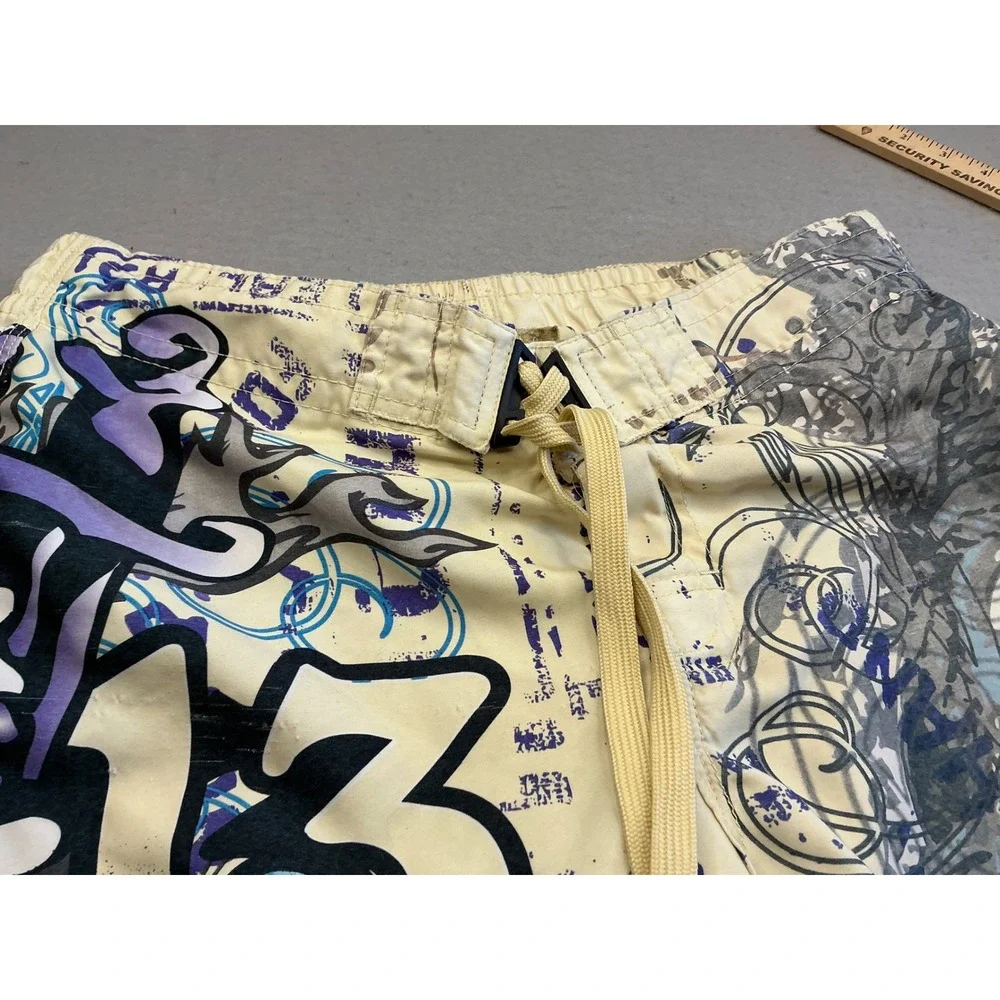 Tattoo Tattoo by Free Spirit Y2K Board Shorts Graphic Print Swim Trunks L